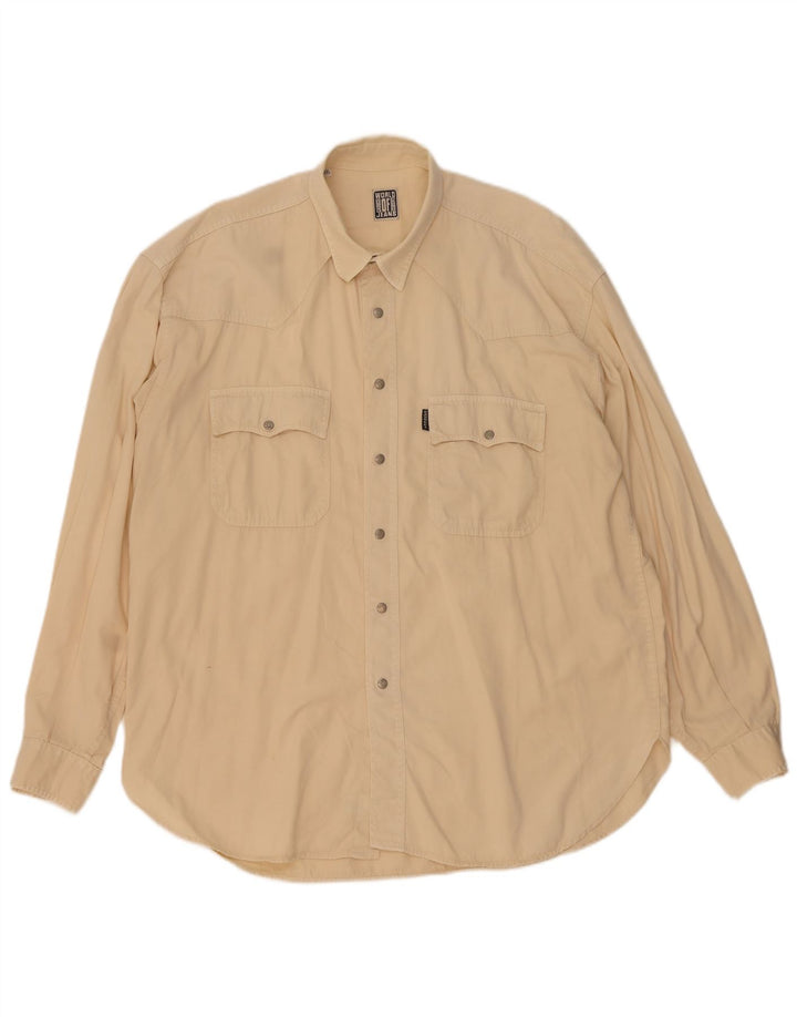 CASSUCI Herreskjorte 2XL Beige Bomuld