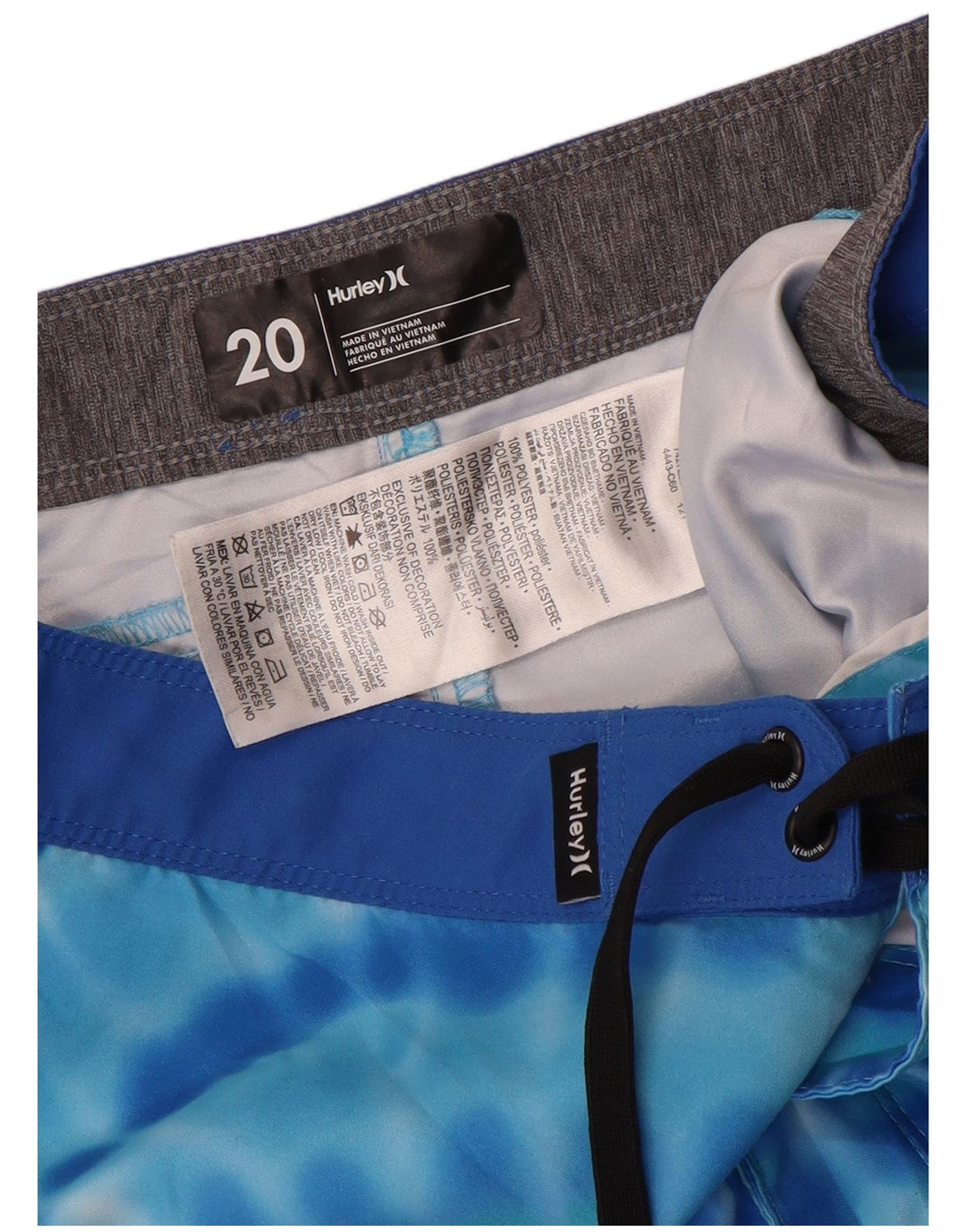 Hurley Boys svømmeshorts 15-16 år Blue Tie Dye Polyester