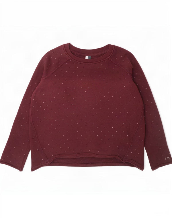 Sun68 Pige Sweatshirt Jumper 11-12 år Bourgogne plettet bomuld