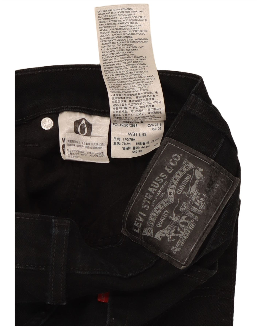 LEVI'S Skinny Jeans til mænd W31 L29 sort bomuld