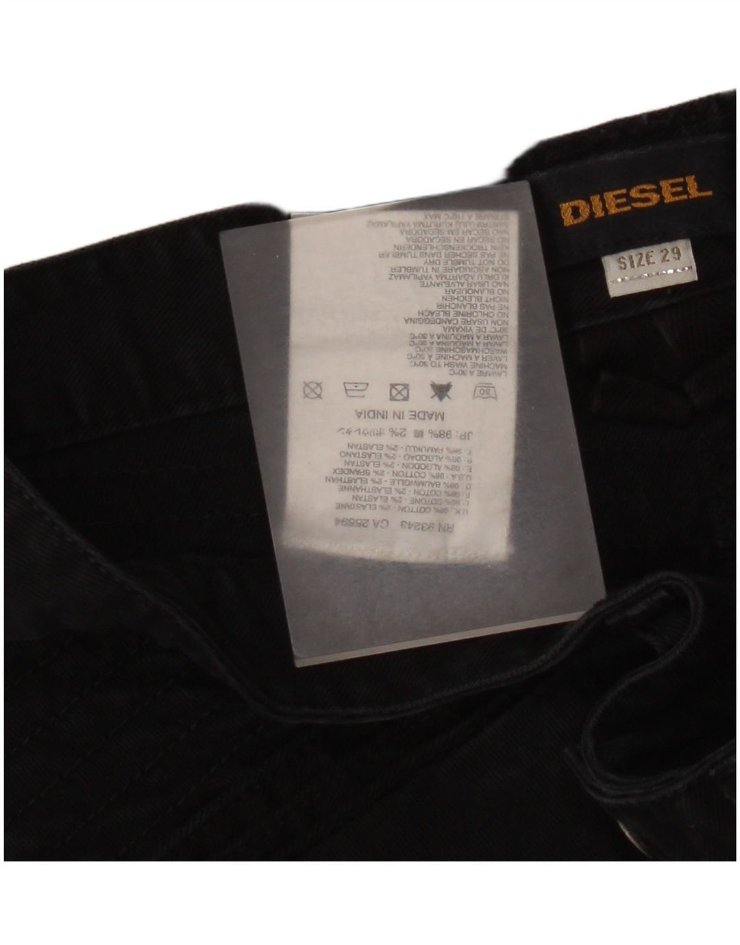 Diesel Dame Mini Denim Nederdel W29 Medium Sort Bomuld