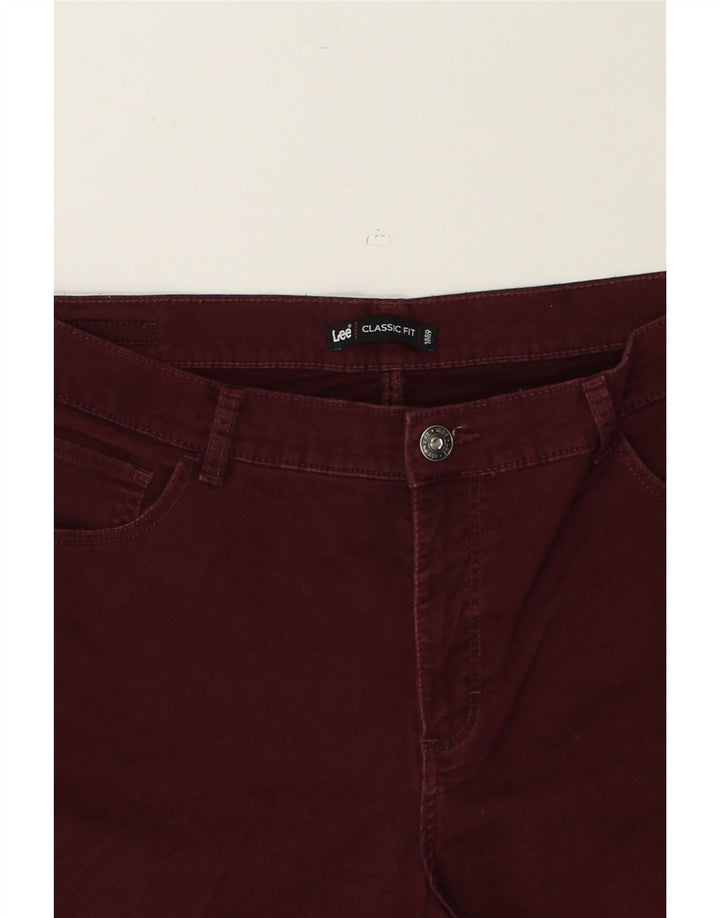 LEE Womens Classic Fit Cropped Jeans W34 L26 Burgundy | Vintage Lee | Thrift | Second-Hand Lee | Used Clothing | Messina Hembry 