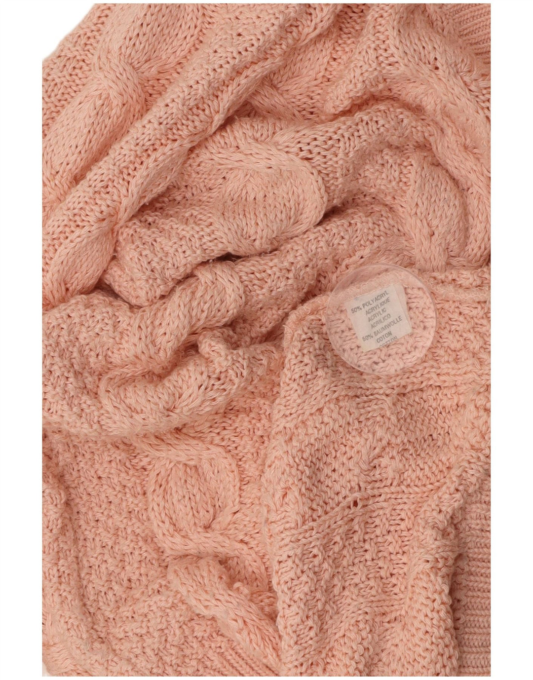 VINTAGE Dame V-hals sweater UK 16 Stor Pink Akryl