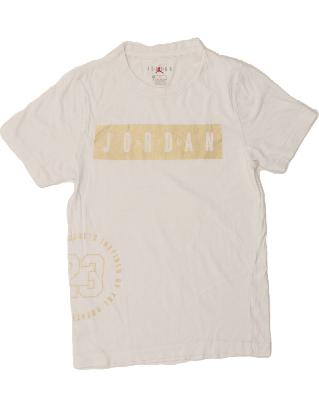 JORDAN Boys Graphic T-Shirt Top 10-11 Years White Vintage Jordan and Second-Hand Jordan from Messina Hembry 