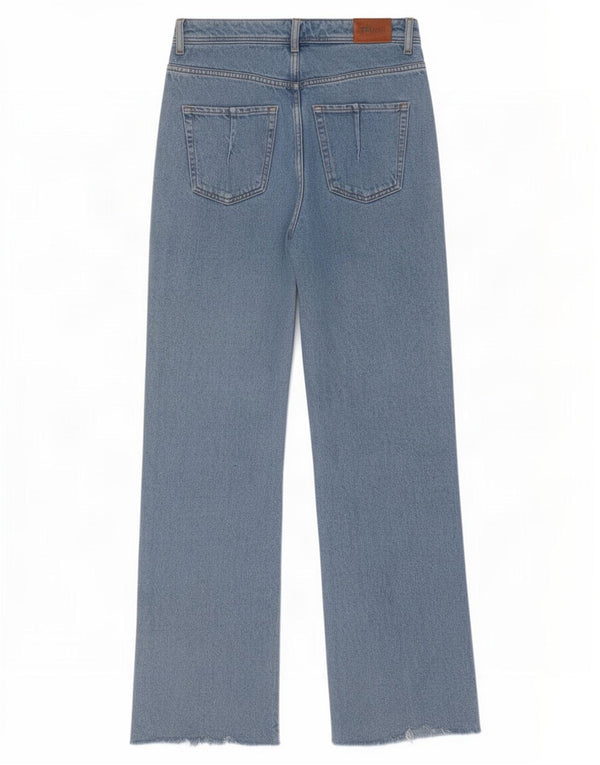 Zara Dame Højhøjde Løse Jeans EU 40 Medium W30 L33 Blå Bomuld