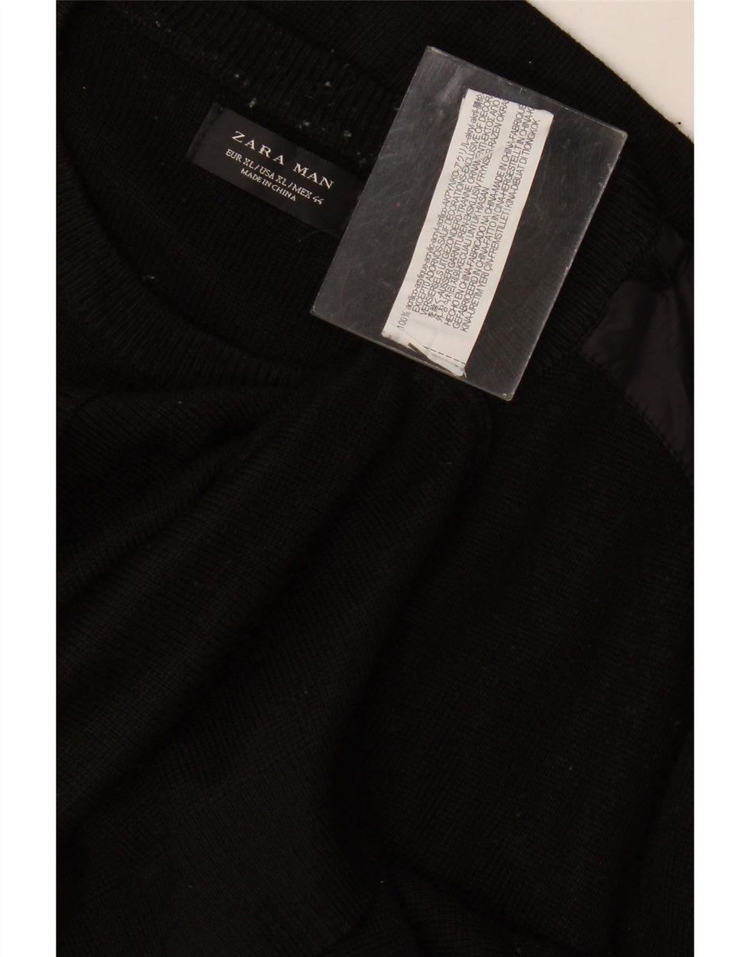Zara Herre Crew Neck Jumper Sweater XL Sort Akryl