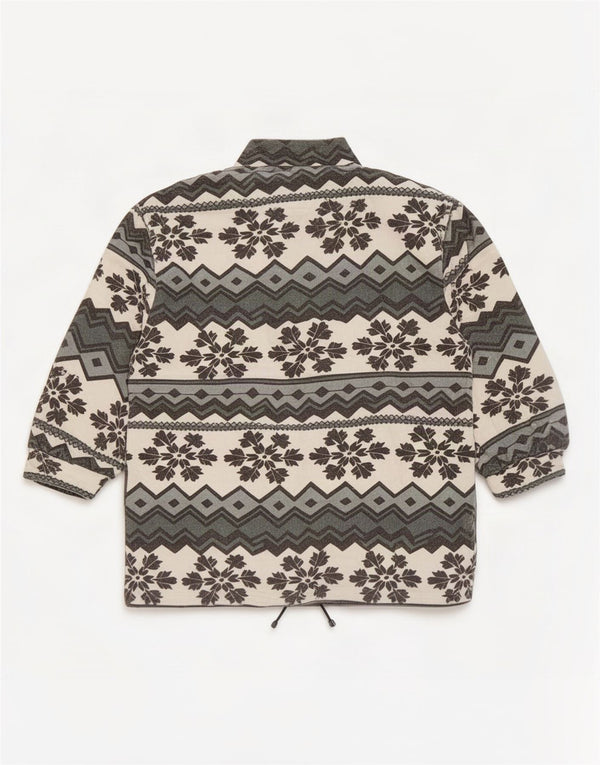 Vintage fleecejakke til mænd UK 42 XL White Fair Isle