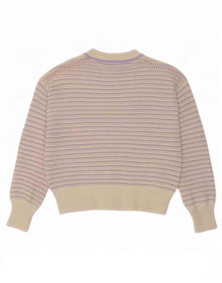 Marks & Spencer Dame sweater med rund hals DK 14 Mellem lilla stribet