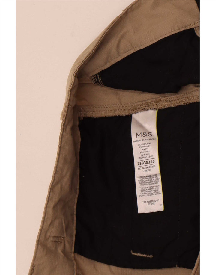 Marks & Spencer Herre Cargo Shorts XL W38 Beige Bomuld