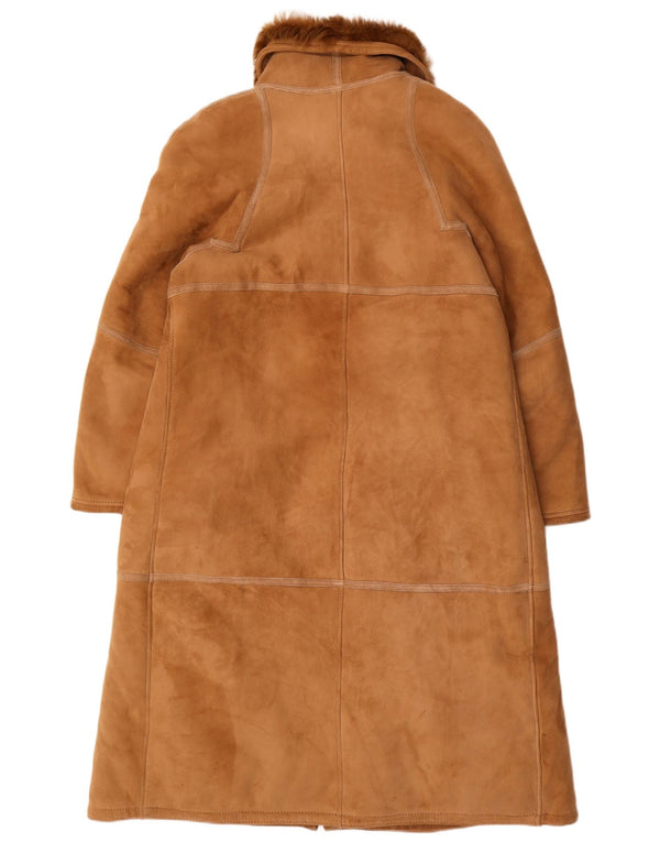 VINTAGE Dame Oversized Shearling Coat IT 44 Medium Brown Shearling