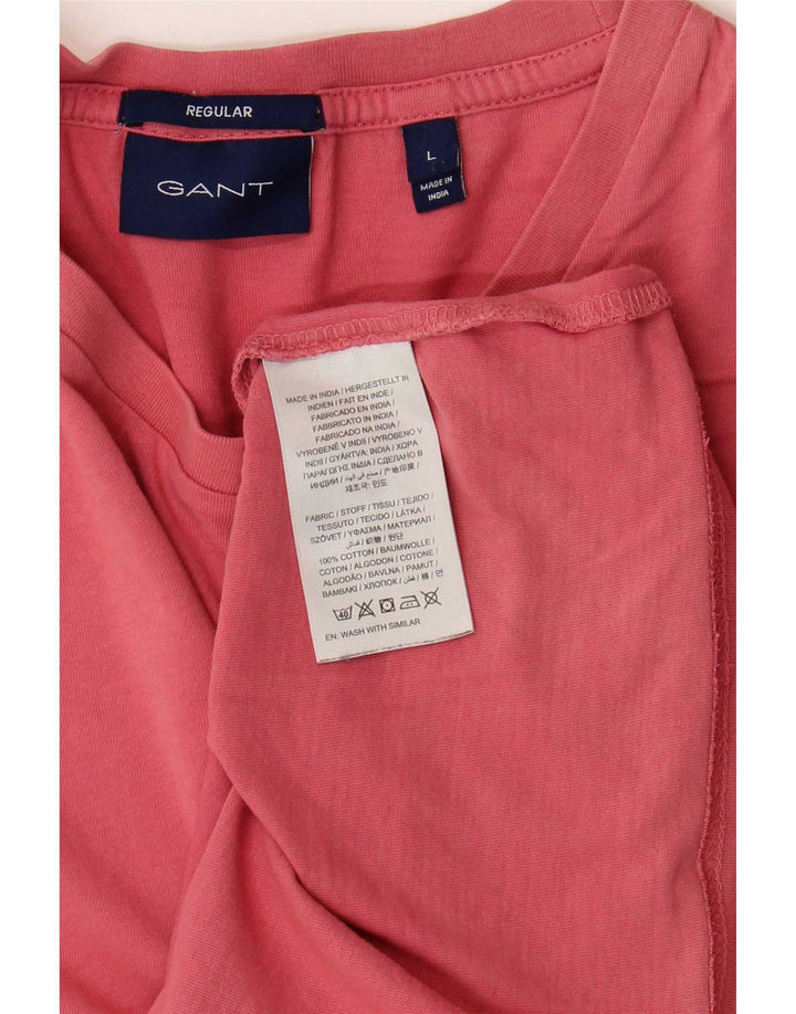 Gant Regular T-Shirt Top Stor Pink Bomuld