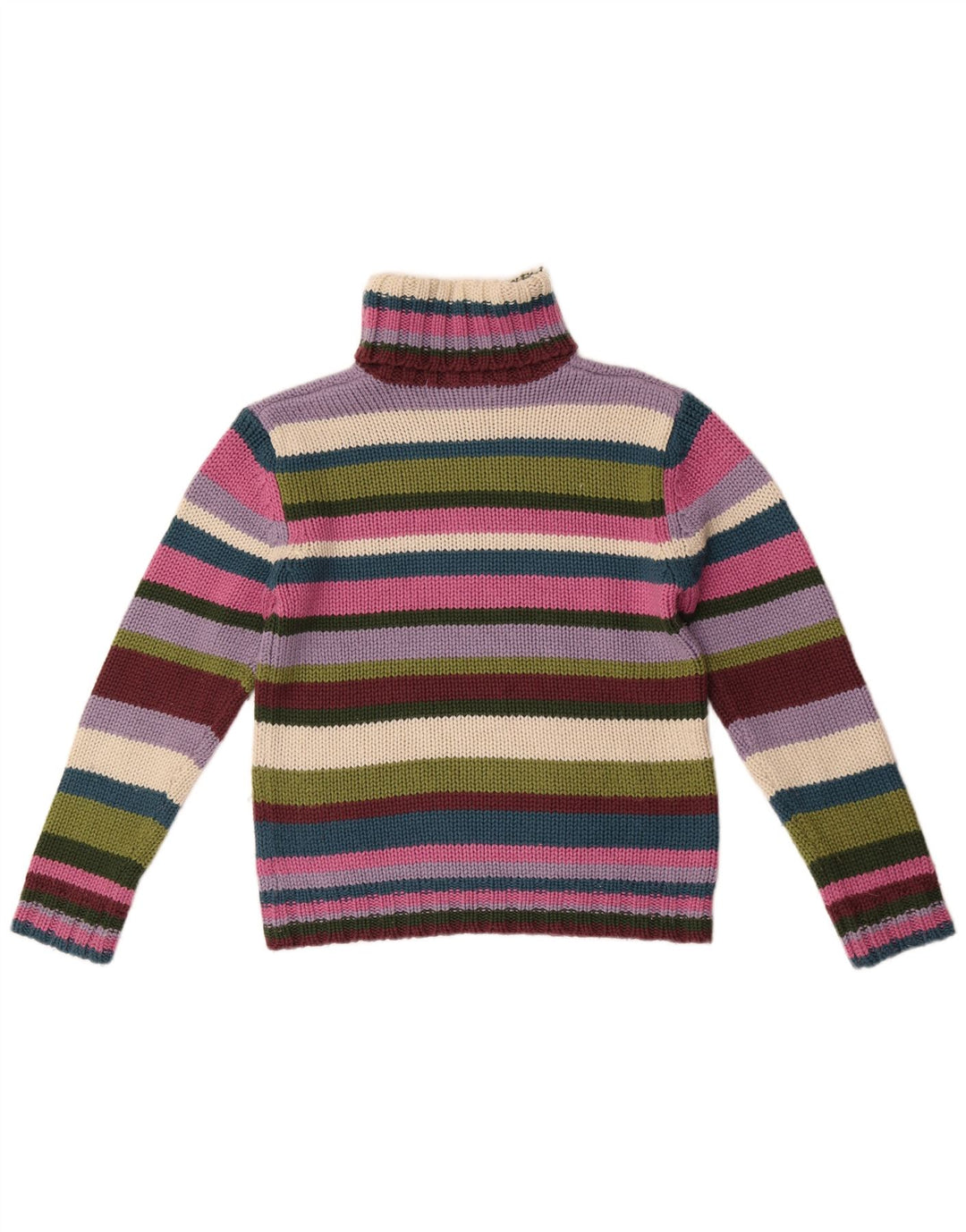 Zara Dame Trafaluc rullehals sweater UK 14 Stor Flerfarvet