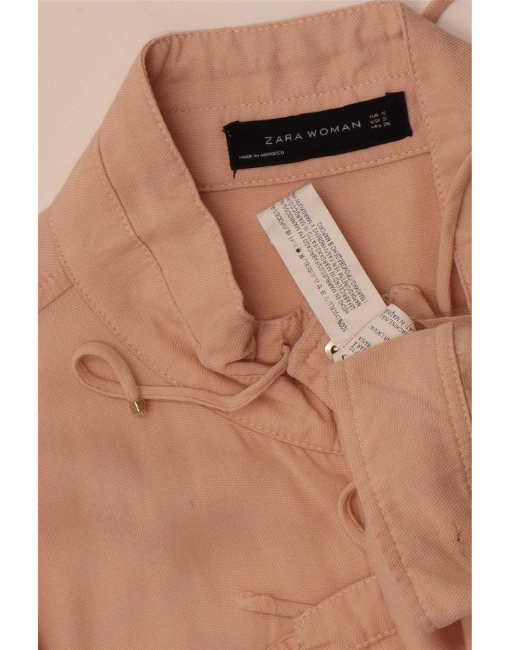 Zara Womens Oversized Bomber Jacket UK 10 Small Pink Lyocell