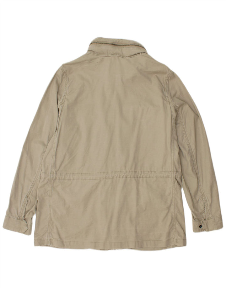 Lands End Dame Hooded Utility Jacket UK 14 Medium Green Cotton