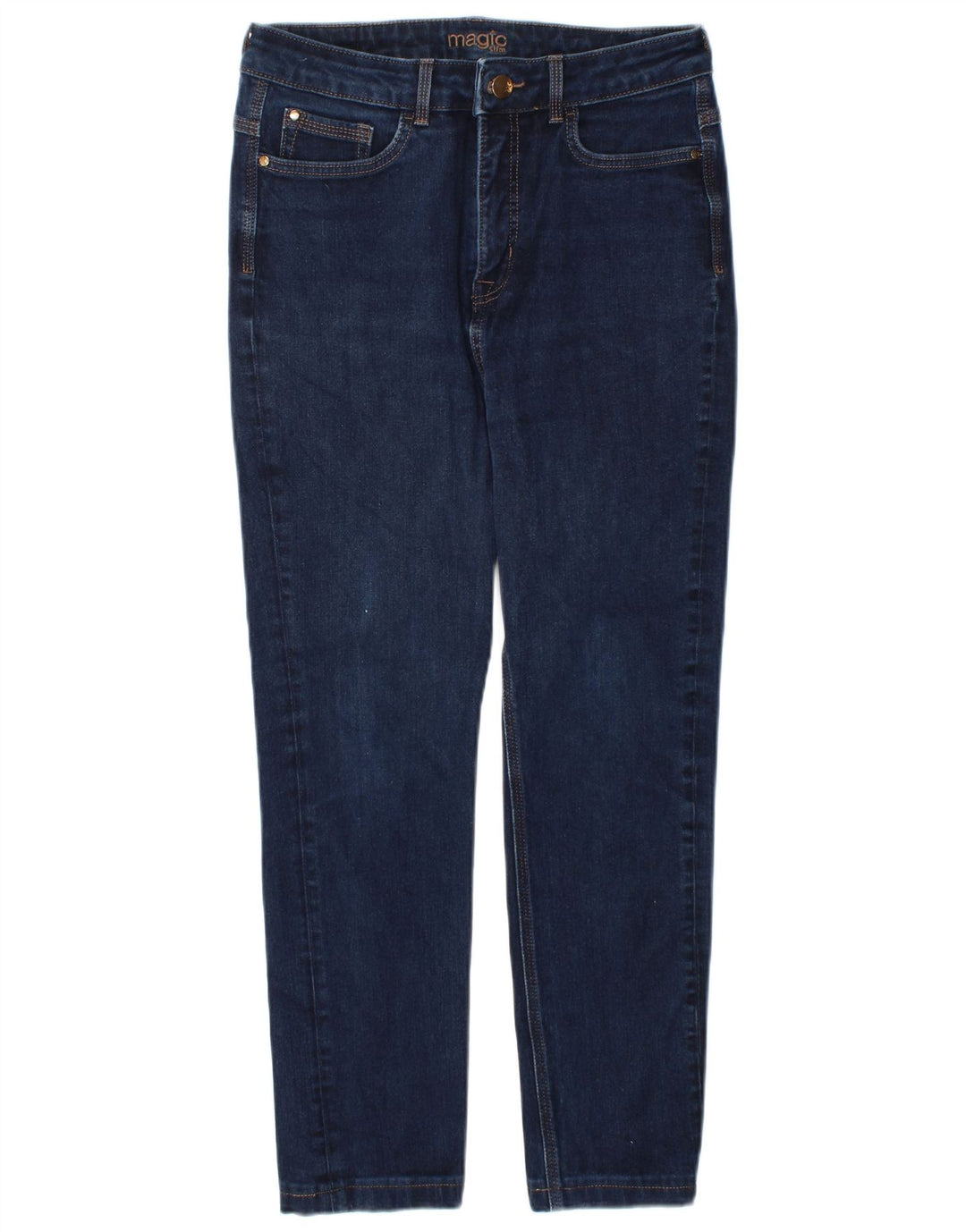 Magic Womens Slim Jeans UK 12 Medium W30 L26 Marineblå Bomuld