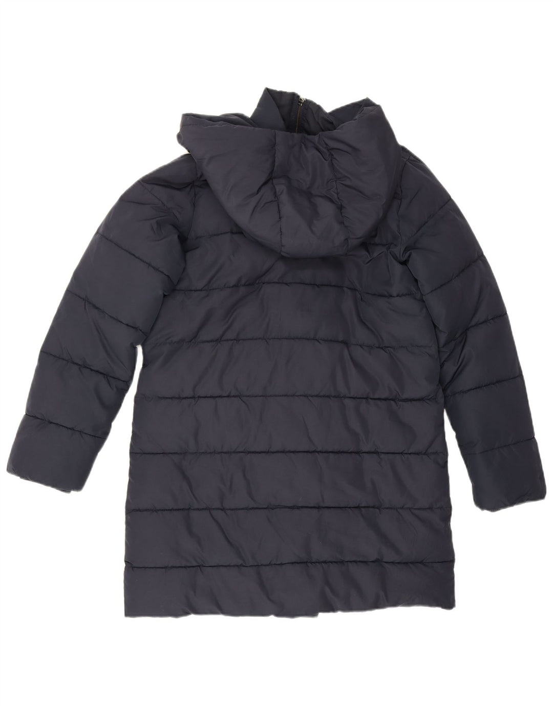 Hobbs Dame Hætte Oversized Polstret Frakke UK 8 Small Navy Blue Polyester