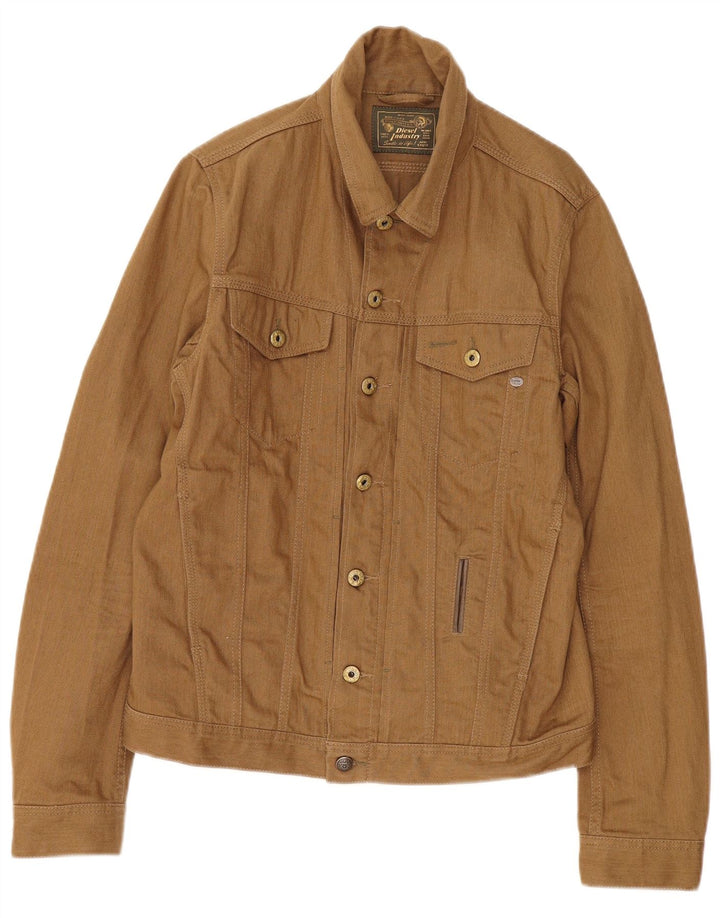 Diesel Herre denimjakke UK 40 Stor Beige Bomuld