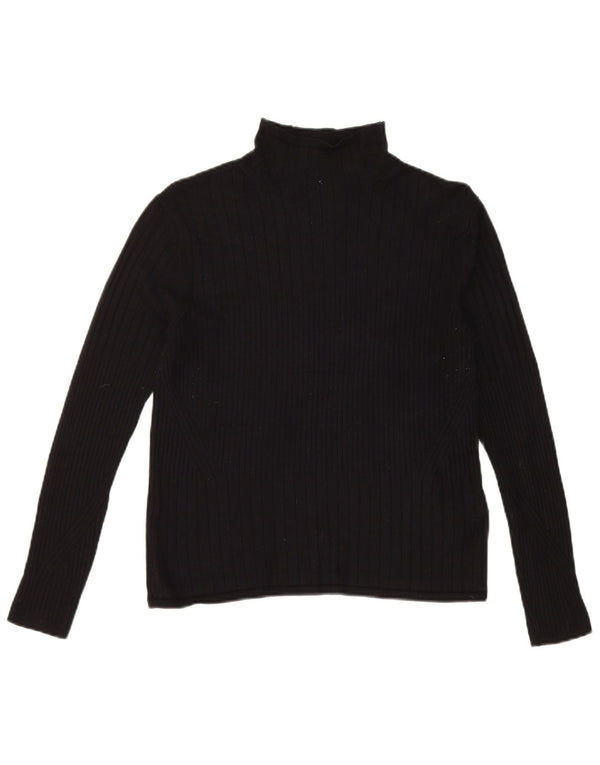 Marks & Spencer Dame Rullehals sweater UK 12 Medium Black Viscose