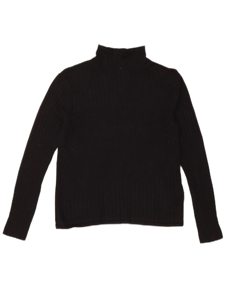 Marks & Spencer Dame Rullehals sweater UK 12 Medium Black Viscose