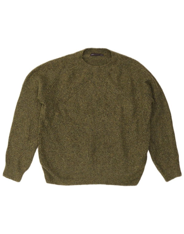 Marks & Spencer Dame sweater med rund hals DK 14 Medium Khaki Akryl