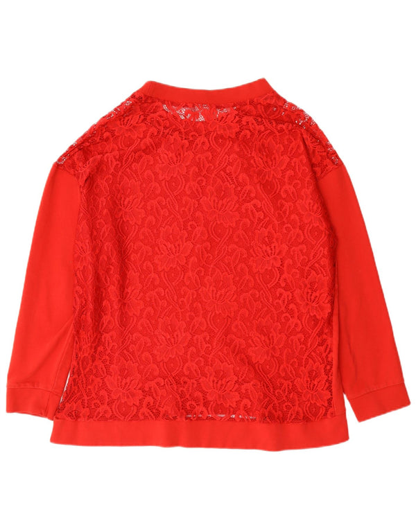 PIAZZA ITALIA Dame bluse Top UK 16 Large Red Floral