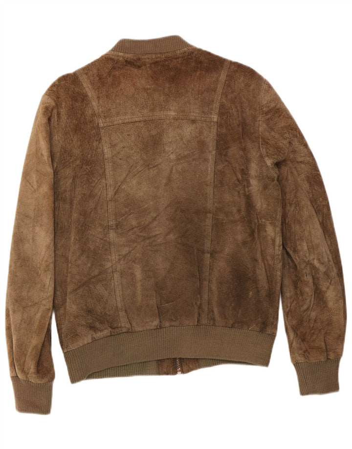 Vintage dame ruskind bomberjakke IT 50 XL Khaki Læder