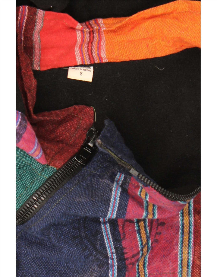 Vintage Herre Hætte Anorak Jacket UK 36 Small Multicolored Patchwork Aztec