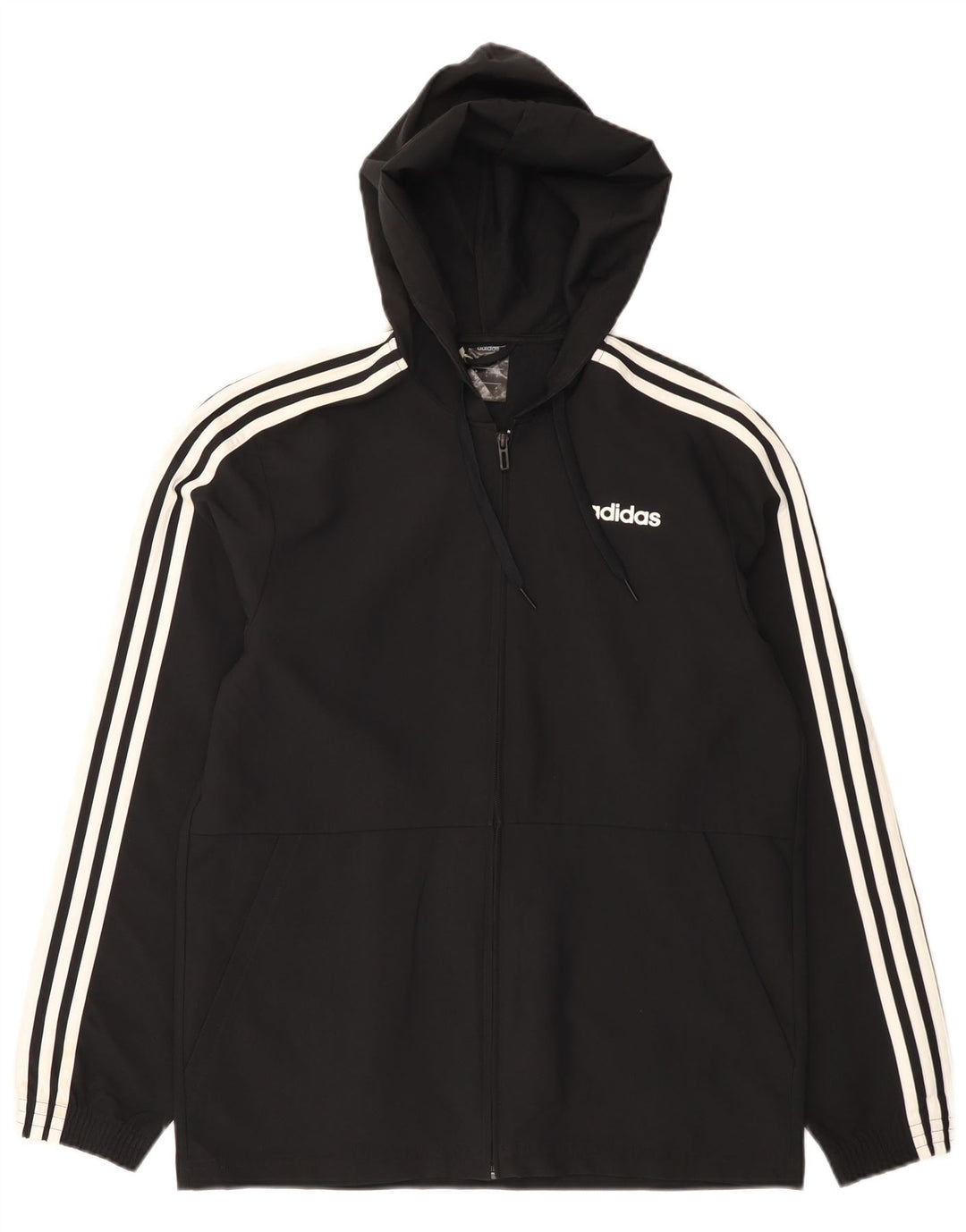Adidas Træningsdragt med hætte til mænd, lille, sort polyester