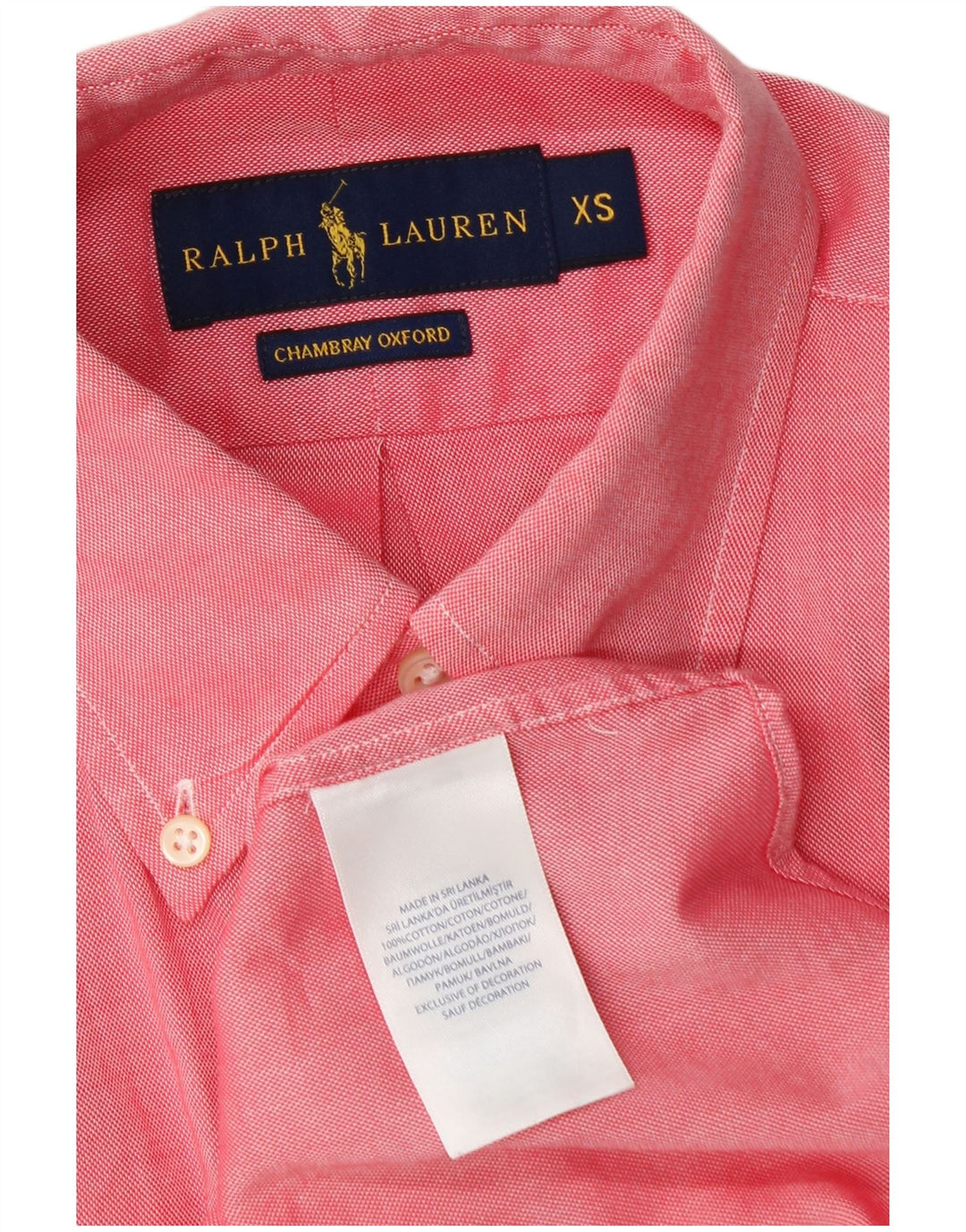 Ralph Lauren Kortærmet Herreskjorte XS Pink Bomuld