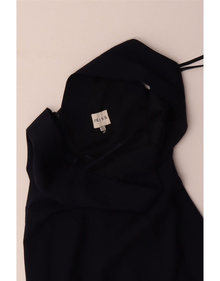 REISS ærmeløs skedekjole til kvinder UK 8 Lille marineblå uld