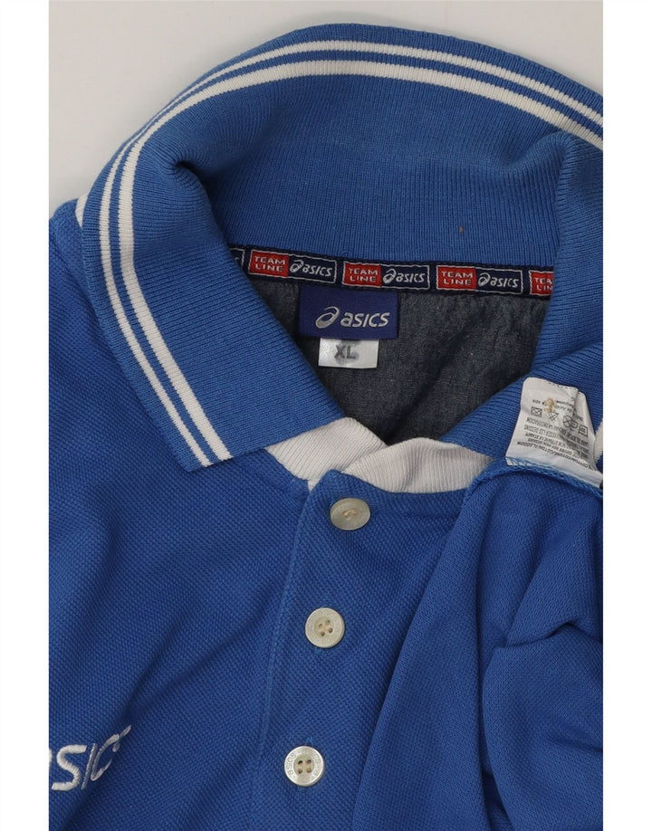 ASICS Grafisk poloshirt til mænd XL blå bomuld