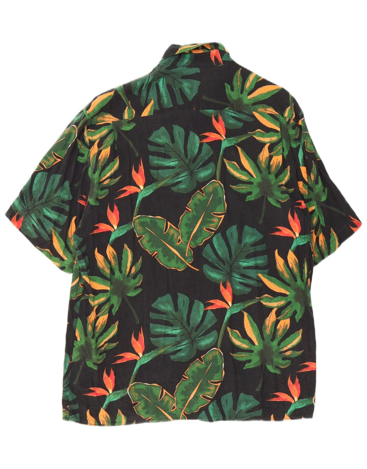 Zara Kortærmet Herreskjorte Medium Sort Floral Viscose