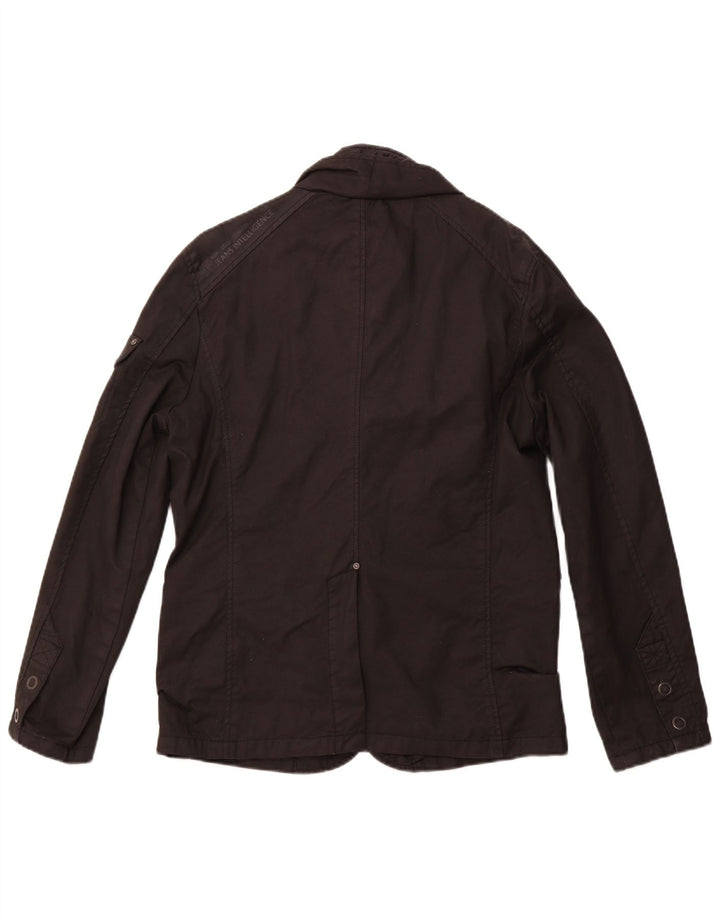 JACK & JONES Mens Utility Jacket UK 38 Medium Black Cotton