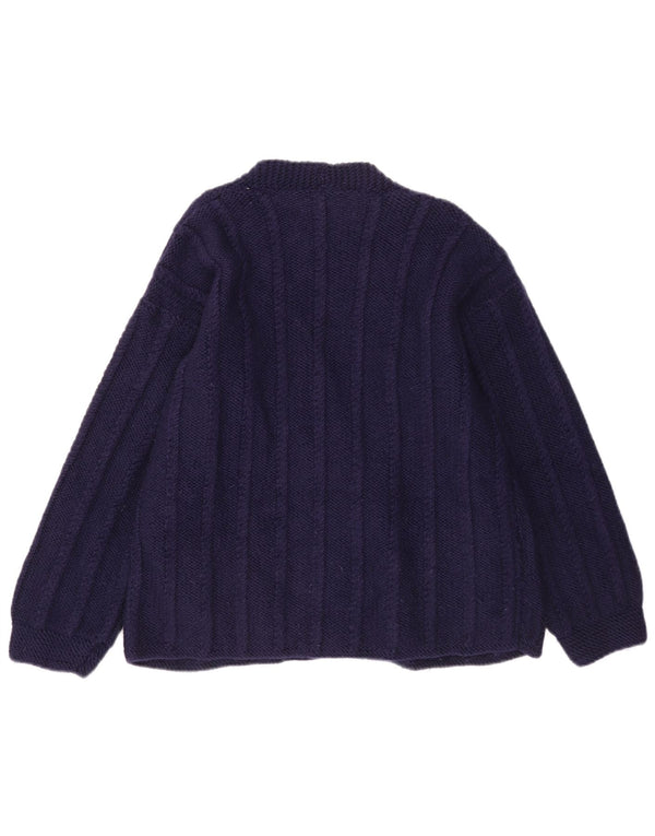 Vintage dame cardigan sweater UK 16 Large Navy Blue