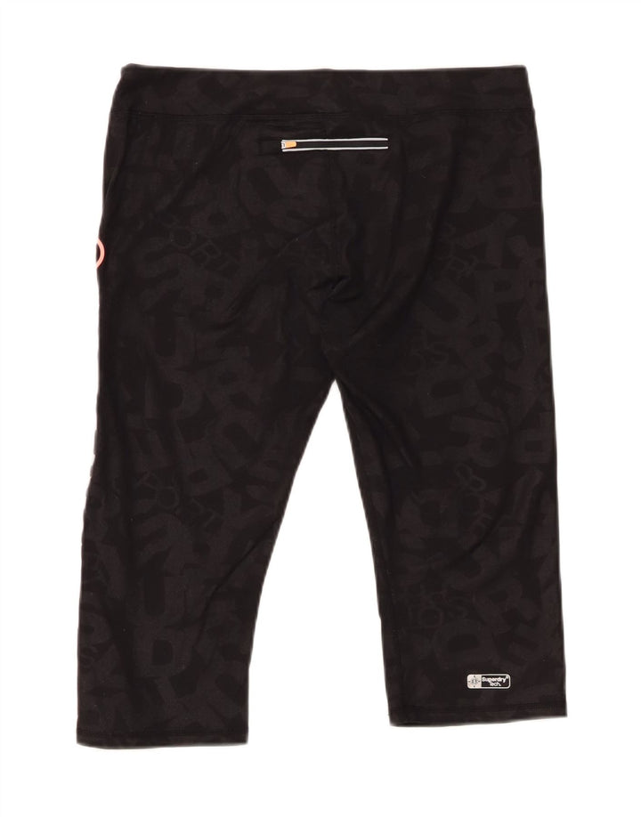 SUPERDRY Graphic Sports Shorts til kvinder UK 14 Large Black Polyester