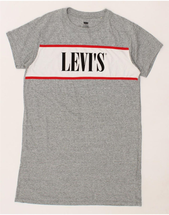 LEVI'S Mens Graphic T-Shirt Top XS Grey Colourblock Cotton Vintage Levi's and Second-Hand Levi's from Messina Hembry 