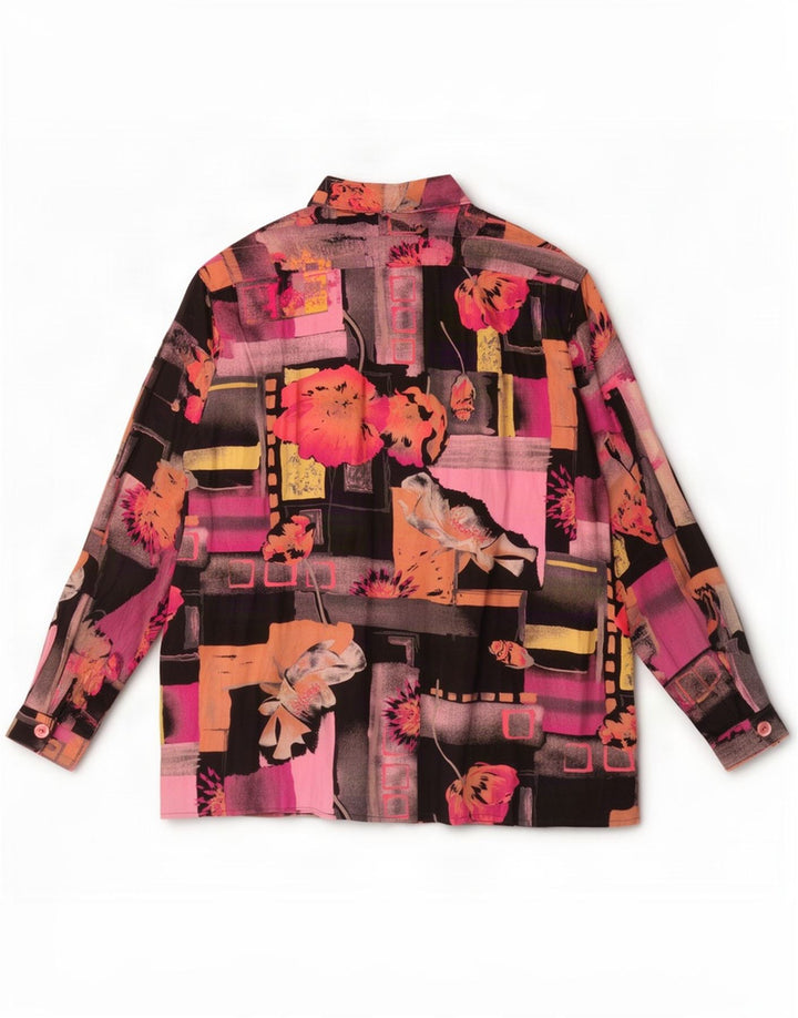 Vintage dameskjortebluse UK 18 XL Flerfarvet patchwork
