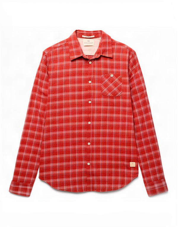 Scotch & Soda herreskjorte Medium rød ternet bomuld
