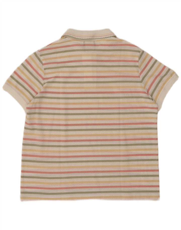 Vintage Dame Polo Neck Jumper Sweater UK 14 Medium Flerfarvet Stribet