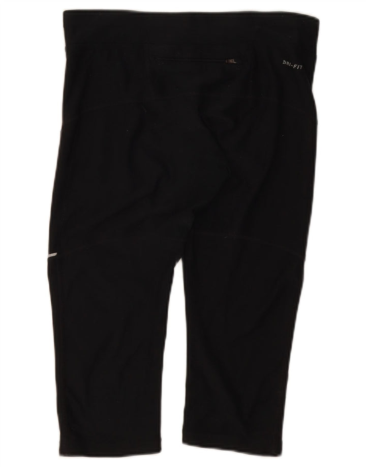 Nike Dame Dri Fit Capri Leggings UK 10 Small Black Polyester