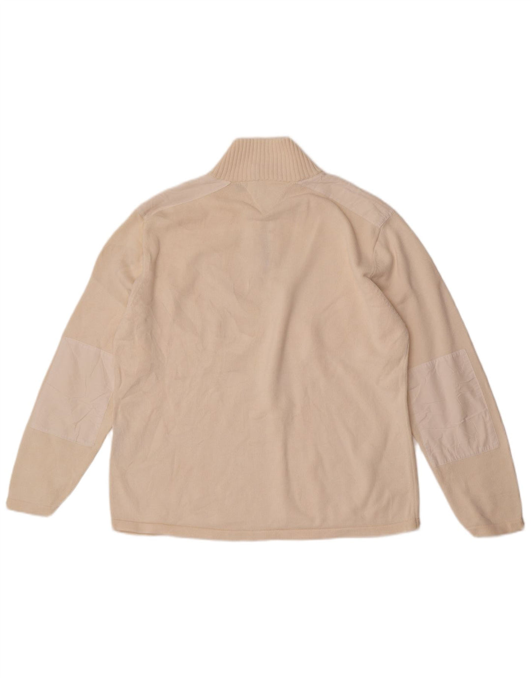 Vintage herre lynlås-hals sweater XL Off White Bomuld