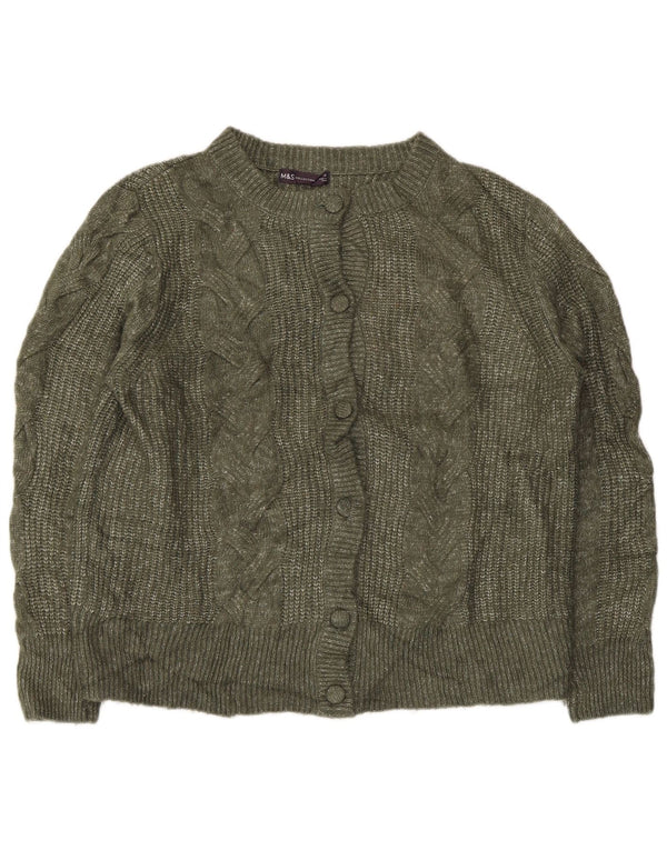Marks & Spencer Dame Cardigan Sweater UK 16 Large Grøn Akryl