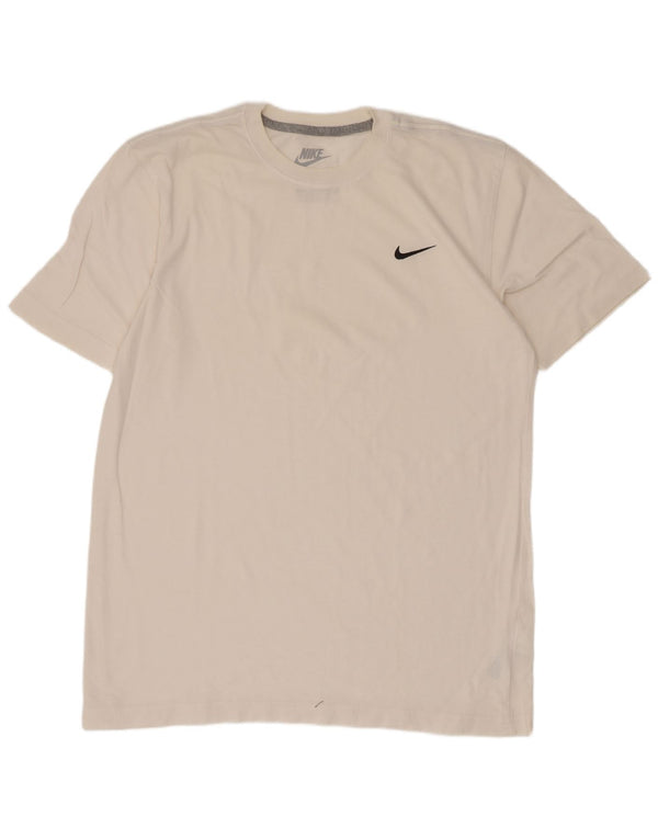 Nike Herre Regular Fit T-Shirt Top Stor Hvid Bomuld