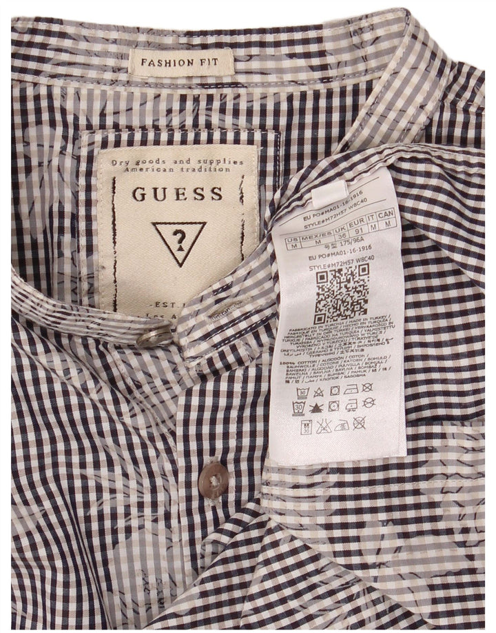 Guess Herreskjorte Medium Blue Gingham Cotton Flower