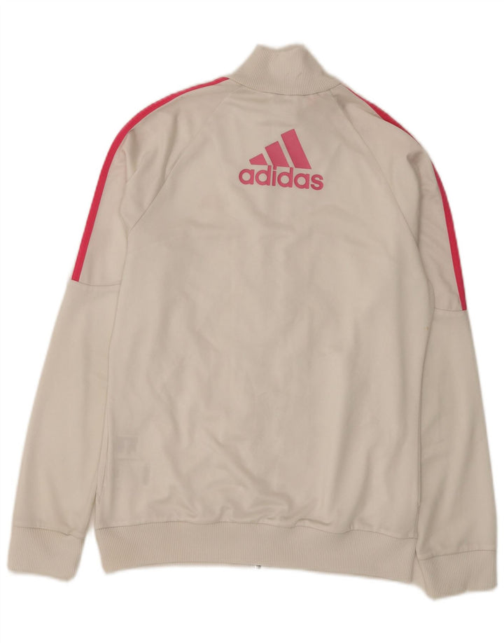 Adidas piger grafisk træningsdragt topjakke 14-15 år hvid polyester