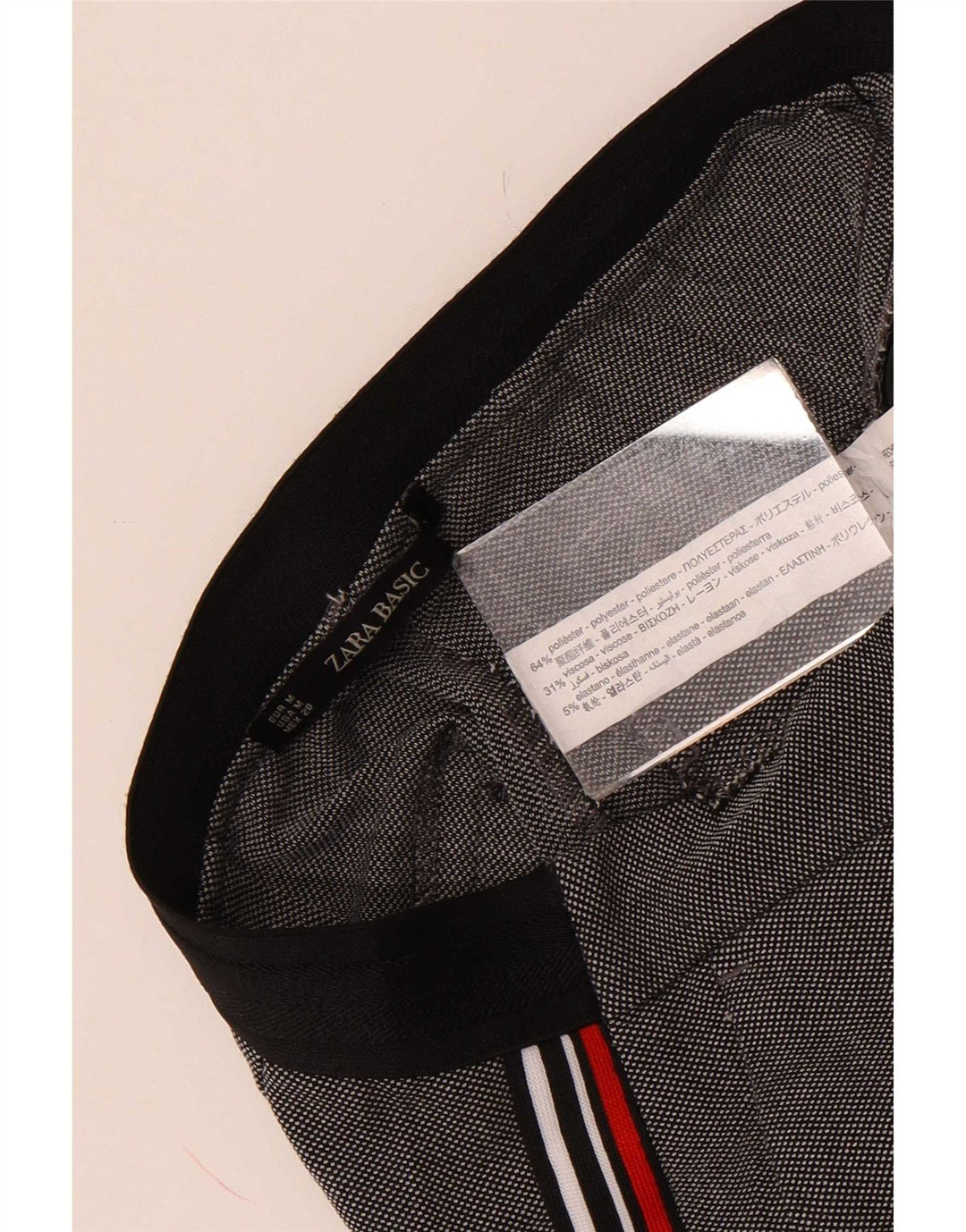 Zara Dame Slim Chino Bukser Medium W28 L27 Grå Colourblock Polyester
