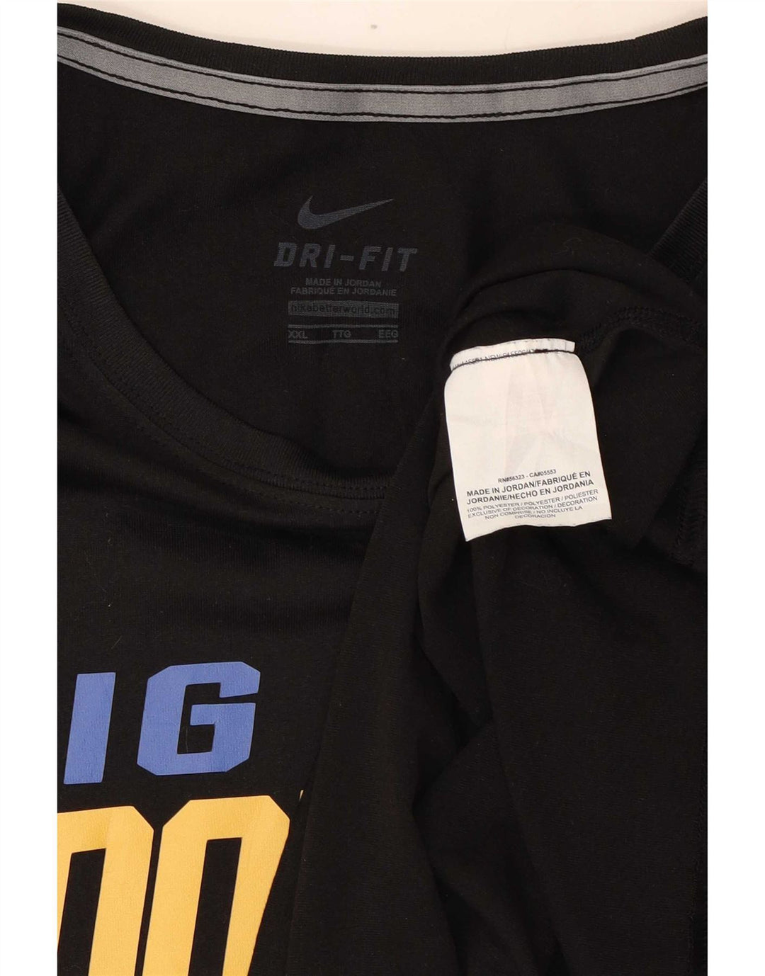 Nike Dame Dri Fit Grafisk Top Langærmet UK 20 2XL Sort Polyester