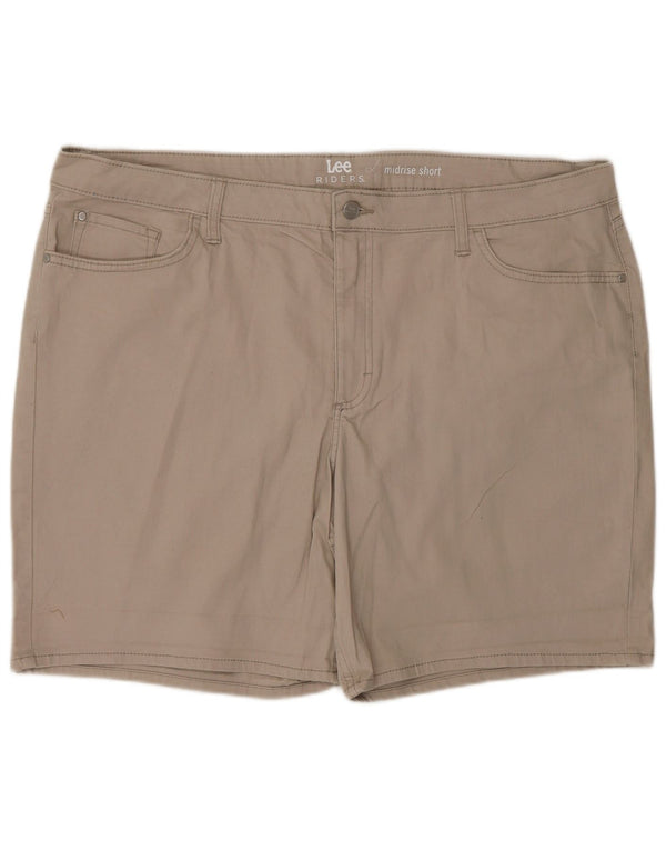 LEE kvindelige ryttere mellemhøje fritidsshorts US 20 2XL W40 beige bomuld