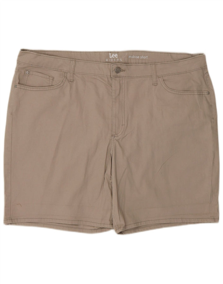 LEE kvindelige ryttere mellemhøje fritidsshorts US 20 2XL W40 beige bomuld