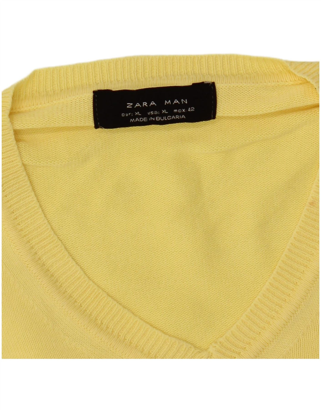 Zara Herre V-hals sweater XL Gul